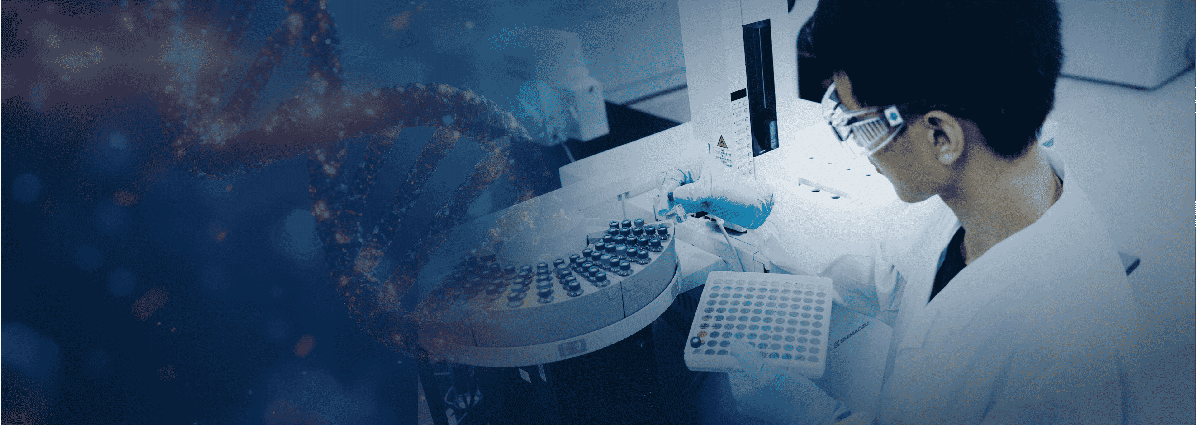 实验室研究人员在进行科学实验,处理样本